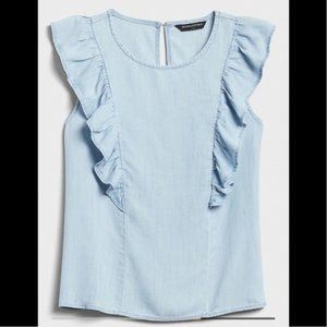 Banana Republic Tencil Ruffle Front Top XS - NWT